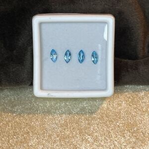 MARQUIS BLUE TOPAZ SET OF 4 LOOSE GEMSTONES 7x3.5mm 1.61ctw